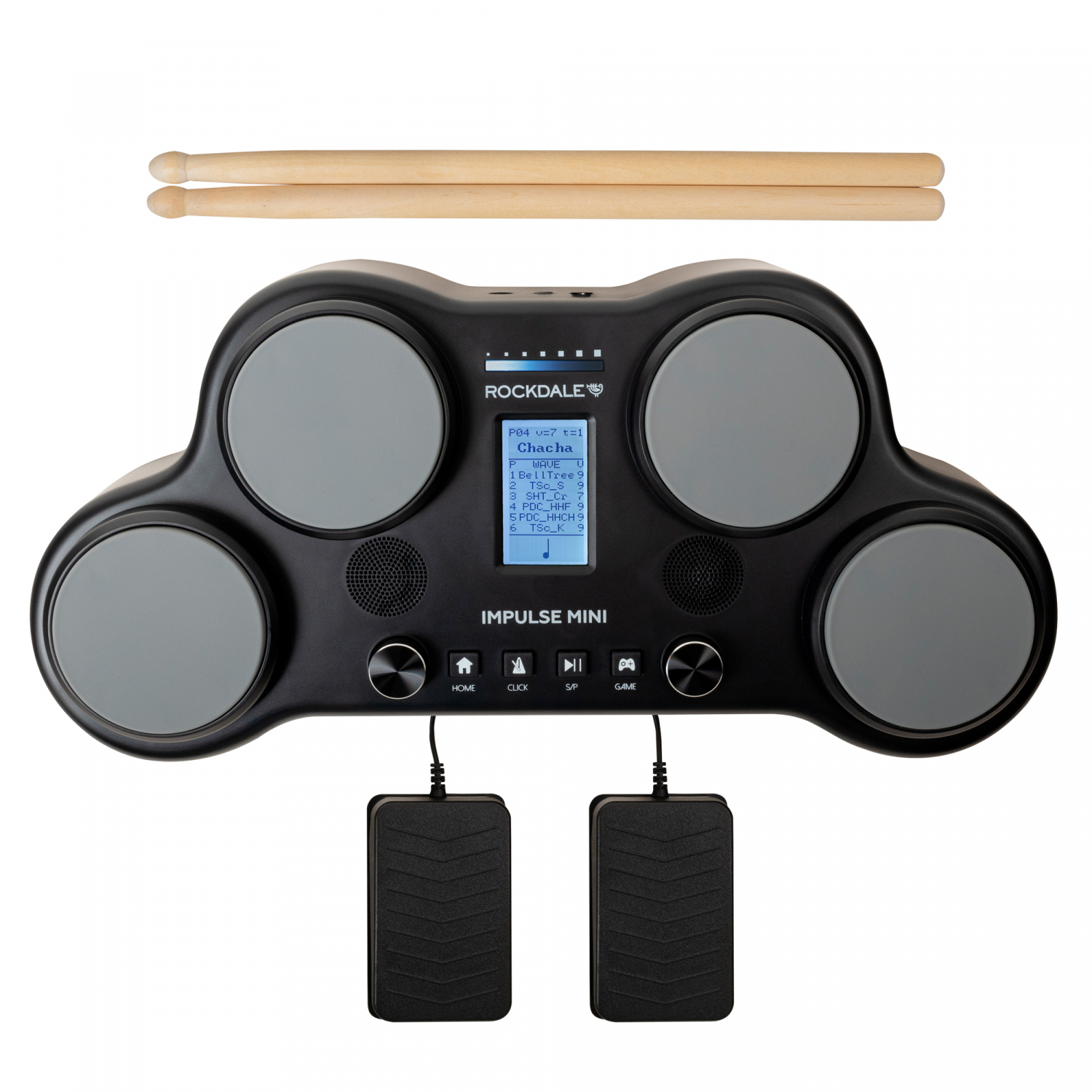 Rockdale Impulse Mini Black - портативная электронная ударная установка, цвет черный в магазине для музыкантов Рок-н-Ролл