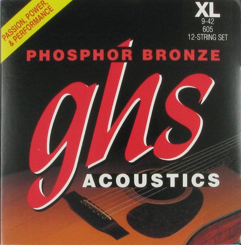 GHS 605 Phosphor Bronze 9-42 - набор струн для 12-струнной акустической гитары в магазине для музыкантов Рок-н-Ролл