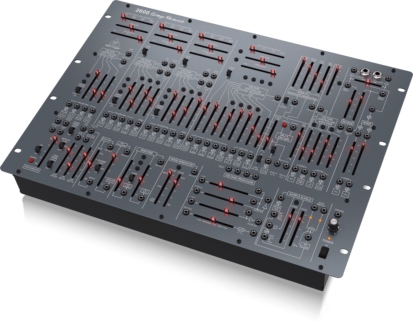 Behringer 2600 GRAY MEANIE - аналоговый полумодульный синтезатор, 3 VCO, фильтр нижних частот в магазине для музыкантов Рок-н-Ролл