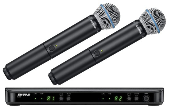 Shure BLX288E/B58 M17 662-686 MHz - двухканальная радиосистема с 2мя ручными передатчикаками BETA 58 в магазине для музыкантов Рок-н-Ролл