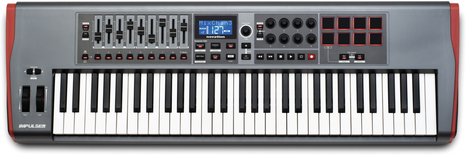 Novation Impulse 61 - миди-клавиатура, 61 клавиша в магазине для музыкантов Рок-н-Ролл