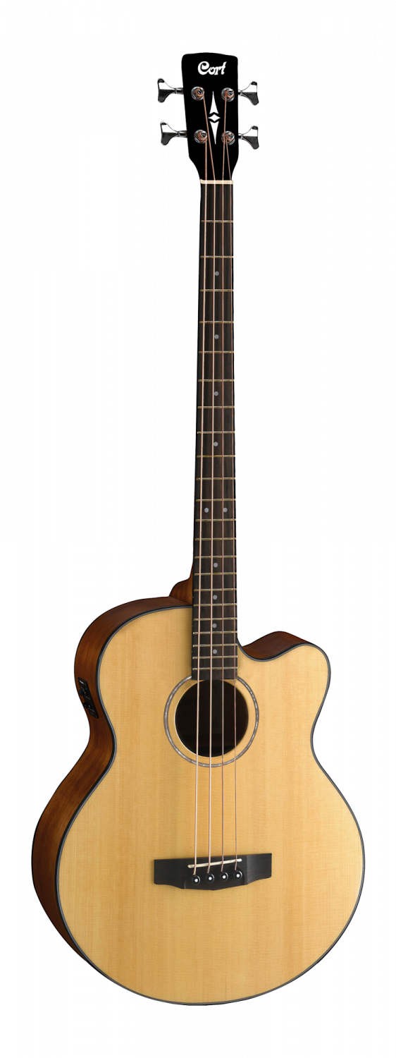 Cort AB 850F W_BAG NAT - Электроакустическая басгитара 4 струны, с чехлом в магазине для музыкантов Рок-н-Ролл
