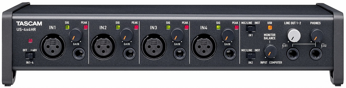Tascam US-4x4HR - аудио/MIDI интерфейс (4 входа, 4 выхода) Ultra-HDDA mic-preamp  24bit/192kHz в магазине для музыкантов Рок-н-Ролл