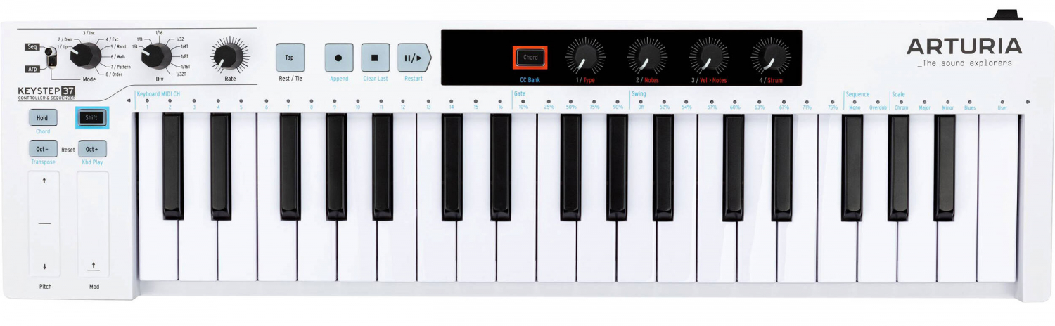 Arturia KeyStep 37 - 37 клавишная динамическая MIDI мини-клавиатура с velocity&aftertouch в магазине для музыкантов Рок-н-Ролл