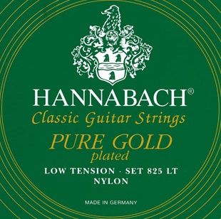 Hannabach 825LT Green PURE GOLD - Комплект струн для классической гитары нейлон/позолоченные в магазине для музыкантов Рок-н-Ролл