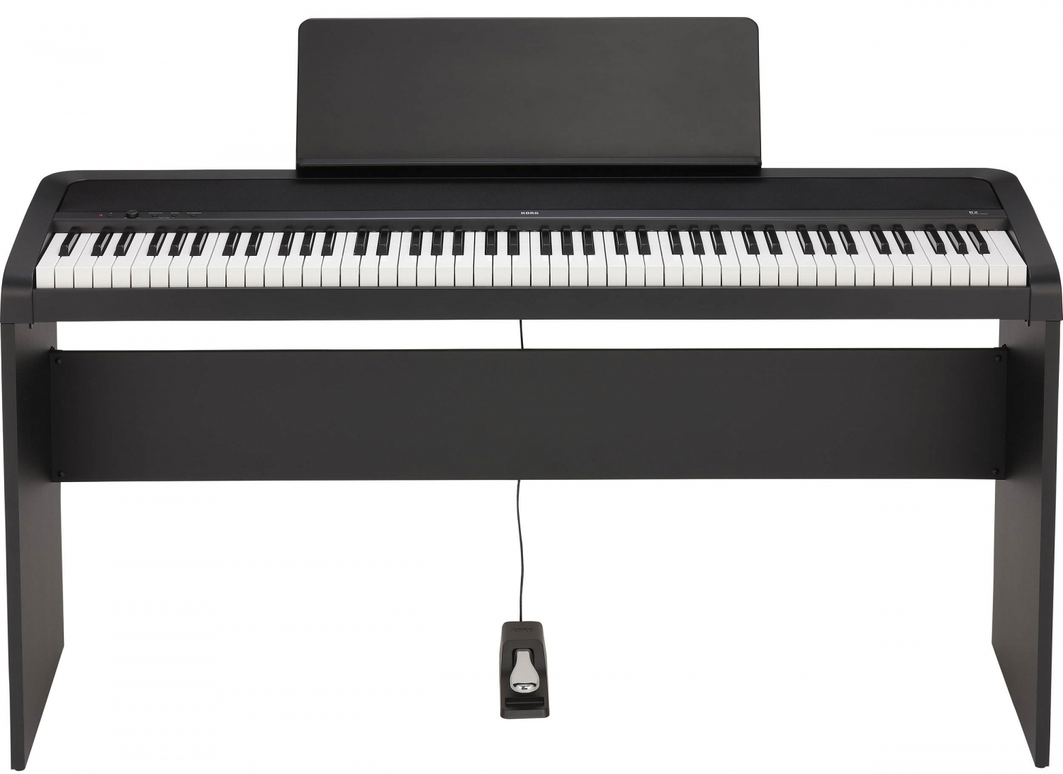 KORG B2+SP BLACK - цифровое пианино, взвешенная клавиатура, 12 тембров, стойка, педаль и адаптер в магазине для музыкантов Рок-н-Ролл
