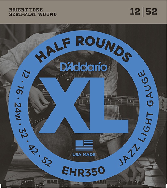 D'Addario EHR350 Half Round - Комплект струн для электрогитары, Jazz Light, 12-52 в магазине для музыкантов Рок-н-Ролл