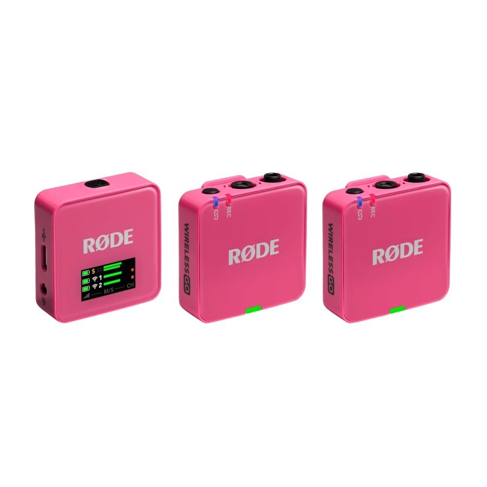 RODE Wireless GO (Gen 3) PINK - ультракомпактная двухканальная накамерная беcпроводная система в магазине для музыкантов Рок-н-Ролл