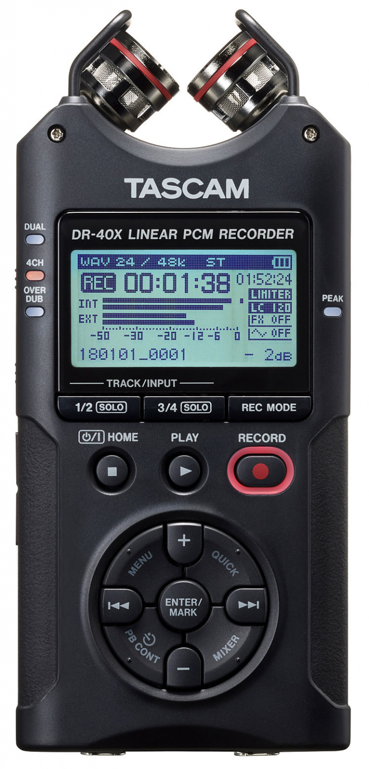 Tascam DR-40x - Портативный цифровой диктофон/2x2 аудиоинтерфейс/USB микрофон в магазине для музыкантов Рок-н-Ролл