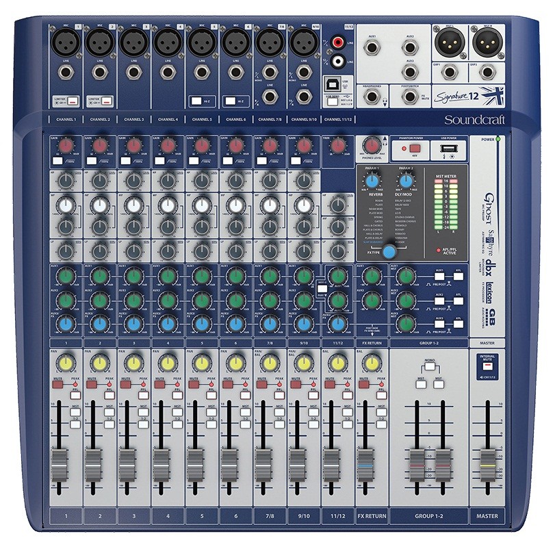 Soundcraft Signature 12 - аналоговый микшерный пульт, 12 вх., 8 x preamps, 2 x dbx Lim., 2 x USB in в магазине для музыкантов Рок-н-Ролл