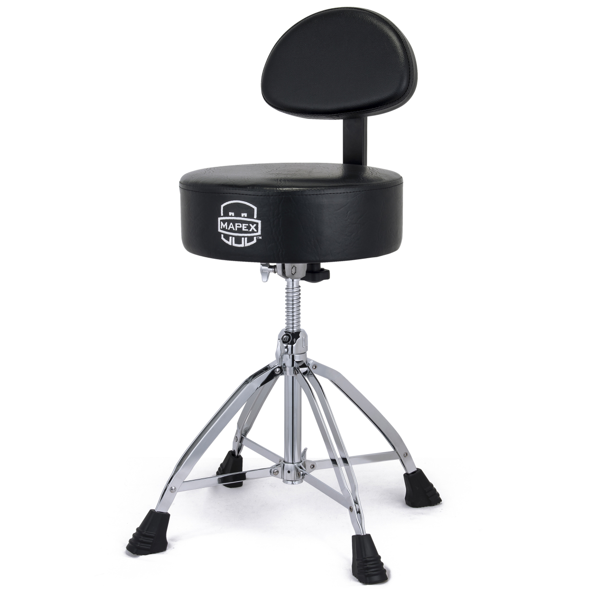 Mapex T870 - Стул с круглым виниловым сиденьем и спинкой в магазине для музыкантов Рок-н-Ролл