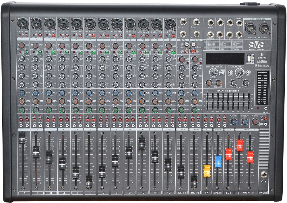 SVS Audiotechnik AM-16 - Микшерный пульт аналоговый, 16-канальный, 24 DSP эффекта в магазине для музыкантов Рок-н-Ролл
