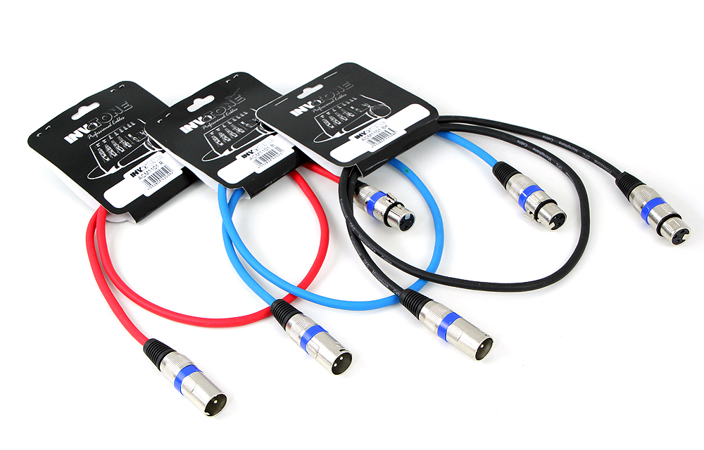 Invotone ACM1101B - Микрофонный кабель,  XLR <-> XLR длина 1 м (синий) в магазине для музыкантов Рок-н-Ролл