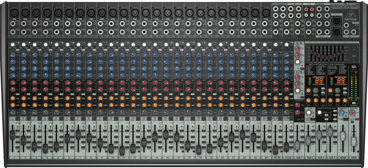 Behringer SX3242FX - микшер,24 моновхода, 2 осн. и 2 дополн.стереовхода, 4 AUX-шины, 4 подгруппы в магазине для музыкантов Рок-н-Ролл