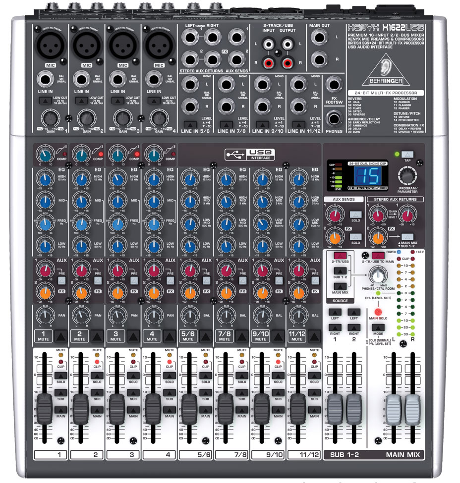 Behringer Xenyx X1622USB - Микшерный пульт малошумящий  в магазине для музыкантов Рок-н-Ролл
