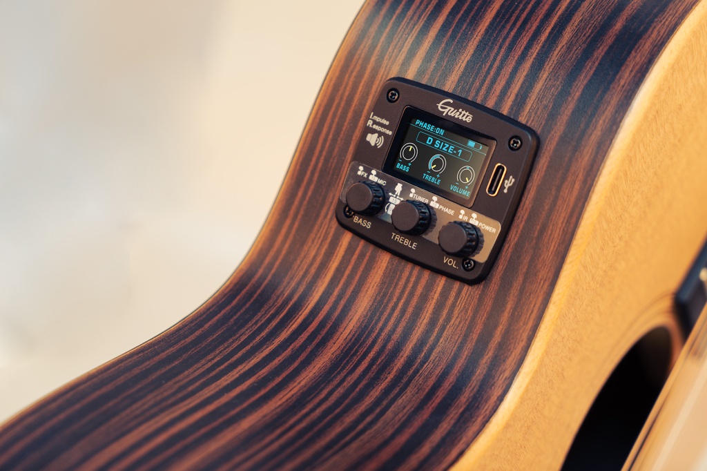 Guitto GGP-04 Звукосниматель для акустической гитары, трансакустика, резонансный в магазине для музыкантов Рок-н-Ролл