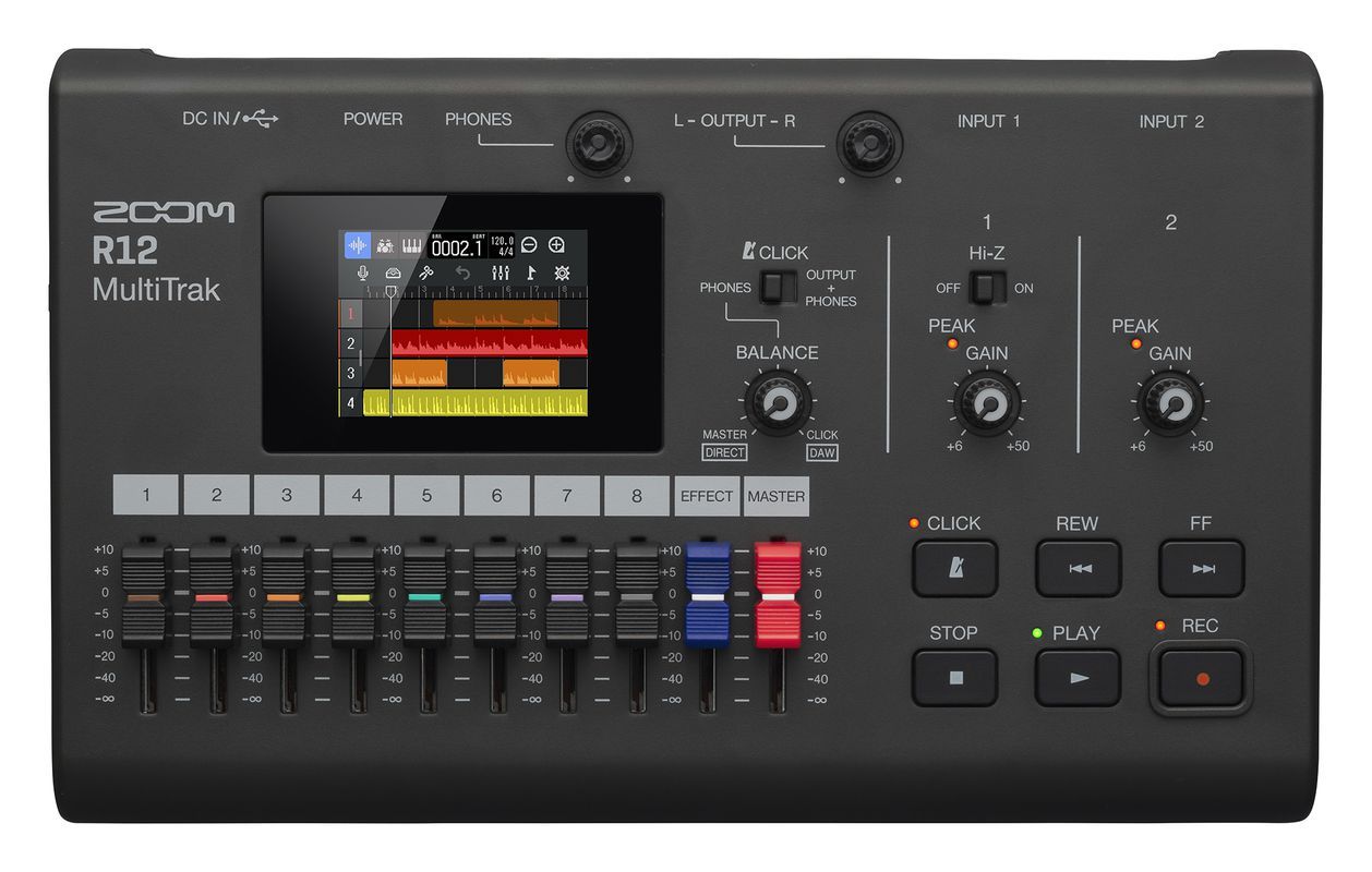 Zoom R12 - Мультитрековый аудиорекордер-портастудия, 2 входа XLR/TRS, встроенный FM-синтезатор, запи в магазине для музыкантов Рок-н-Ролл