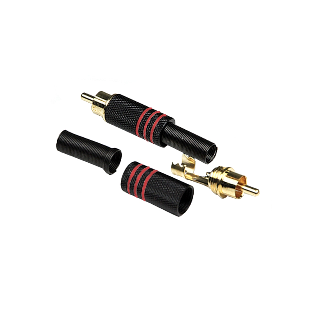 Invotone RCA200M/RD - тюльпан кабельный, RCA, "золото",  корпус металл, красная маркировка в магазине для музыкантов Рок-н-Ролл
