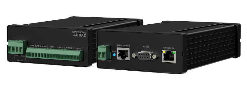 AUDAC AMP523MK2 - Миниатюрный стереофонический микшер-усилитель со встроенным веб-интерфейсом управ в магазине для музыкантов Рок-н-Ролл
