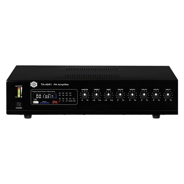 Show TA-4241 - Трансляц. система 240Вт, 25/70/100В, 4Line/mic+2AUX, MP3 плеер пишущий в магазине для музыкантов Рок-н-Ролл