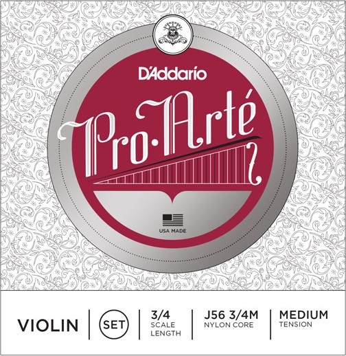 D'Addario J56-3/4M Pro-Arte - Комплект струн для скрипки размером 3/4, среднее натяжение в магазине для музыкантов Рок-н-Ролл
