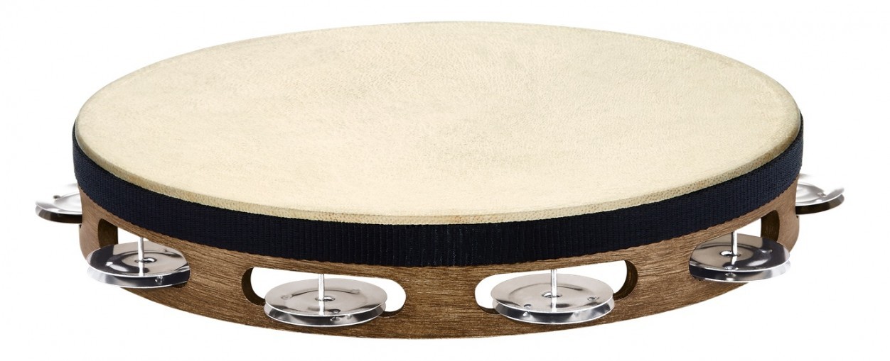 Meinl TAH1WB - тамбурин деревянный однорядный 10", натуральная кожа, сталь, цвет Walnut Brown в магазине для музыкантов Рок-н-Ролл