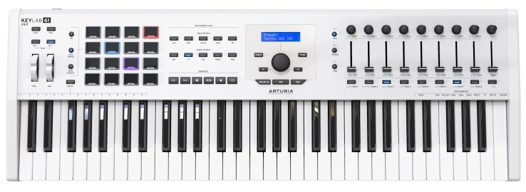 Arturia KeyLab mkII 61 White - Полувзвешенная динамическая USB MIDI клавиатура в магазине для музыкантов Рок-н-Ролл