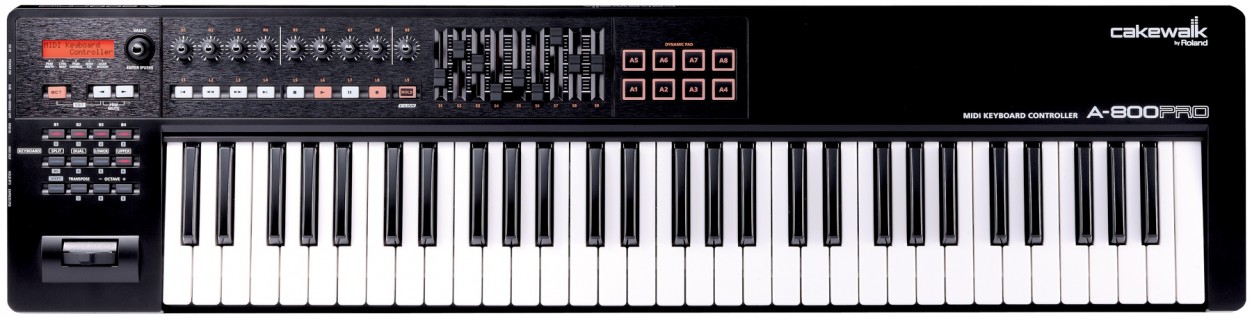 ROLAND A-800PRO - миди клавиатура. 61 клавиша, отвечающая на скорость нажатия и послекасание канала в магазине для музыкантов Рок-н-Ролл