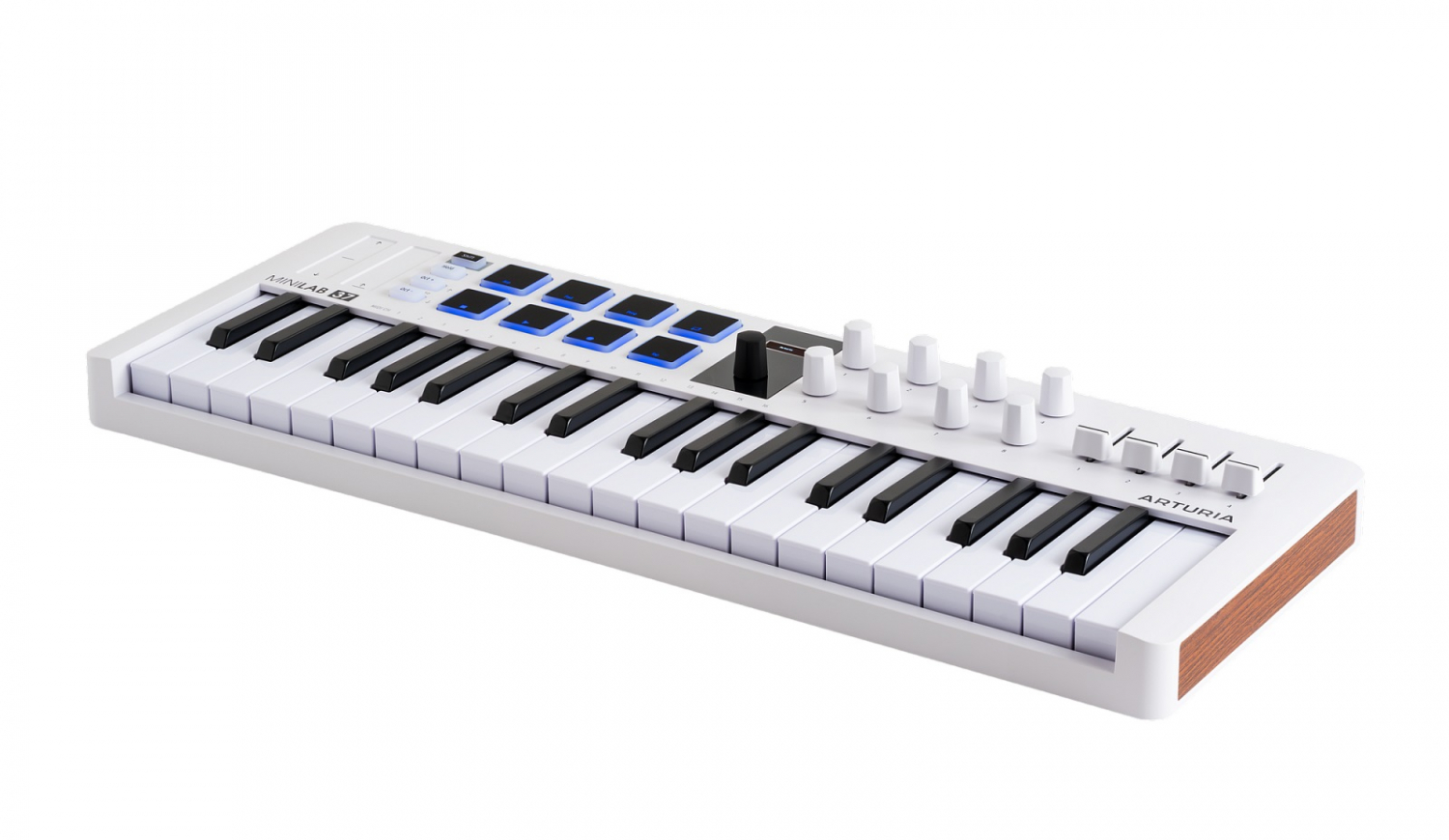 Arturia MiniLAB 3 37 White - MIDI клавиатура 37 клавиш, 8 энкодеров, 8 RGB пэдов, 8 фейдеров в магазине для музыкантов Рок-н-Ролл