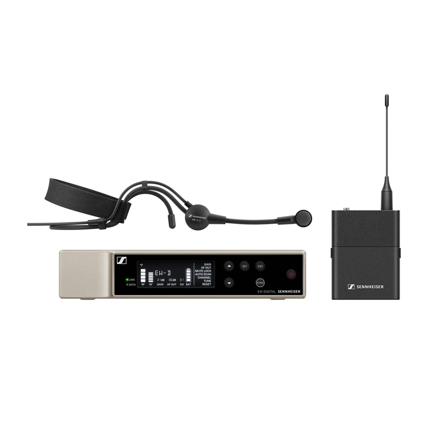 SENNHEISER EW-D ME3 SET (S7-10) - цифр. радиосистема с поясным передатчиком и микр. с оголовьем ME3, в магазине для музыкантов Рок-н-Ролл
