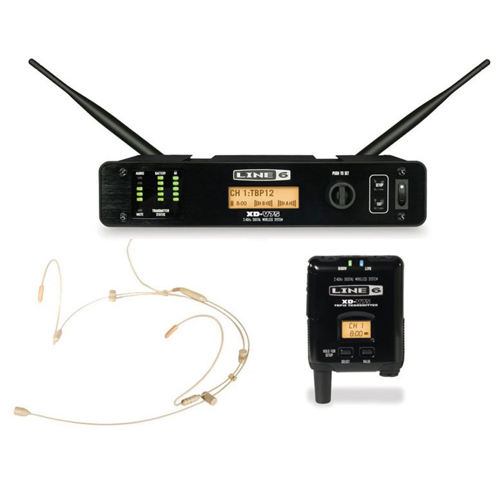 LINE 6 XD-V75HS (TAN) цифровая беспроводная система с головной гарнитурой, 14 каналов, телесный цвет в магазине для музыкантов Рок-н-Ролл