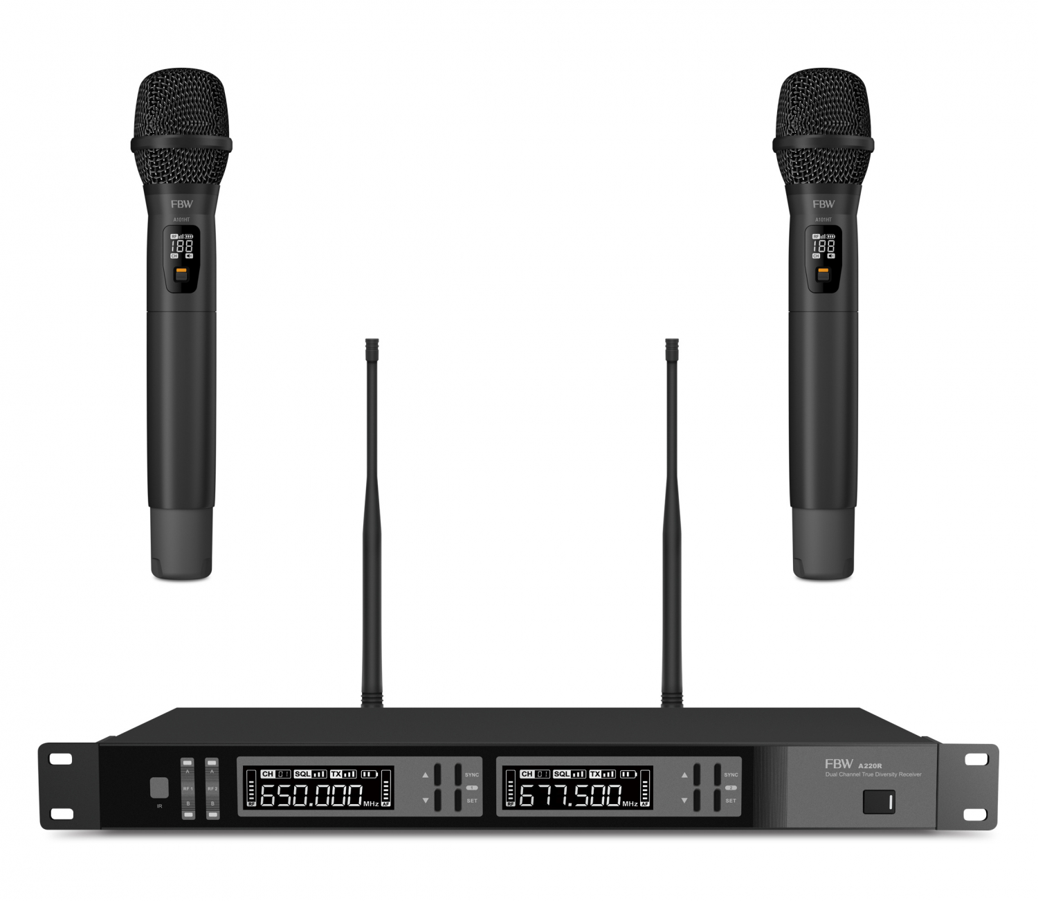 FBW A2D-VOCAL1 - радиосистема, комплект из диверситивного приёмника A220R и двух передатчиков A101HT в магазине для музыкантов Рок-н-Ролл