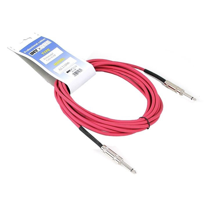 Invotone ACI1002R - инструментальный кабель, mono jack 6,3 <-> mono jack 6,3, длина 2 м (красный) в магазине для музыкантов Рок-н-Ролл