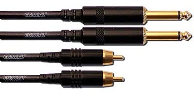 Cordial CFU 1,5 PC - кабель 2RCA/2моно-джек 6,3 мм male, 1,5 м, черный в магазине для музыкантов Рок-н-Ролл