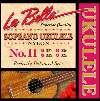 LA BELLA Ukulele 11 - струны для укулеле (сопрано) 022-032-036-025, нейлон в магазине для музыкантов Рок-н-Ролл
