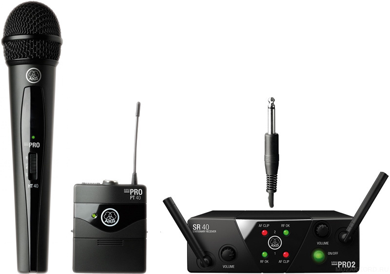 AKG WMS40 Mini2 Mix Set BD US25BD - радиосистема с приёмником SR40 Mini Dual 1 портат. и 1 ручн.пер в магазине для музыкантов Рок-н-Ролл