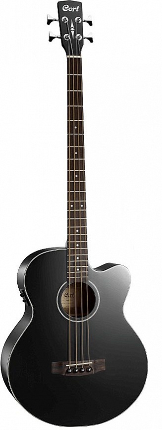 Cort AB 850F BK Acoustic Bass Series - Электро-акустическая бас-гитара, с вырезом, черная в магазине для музыкантов Рок-н-Ролл