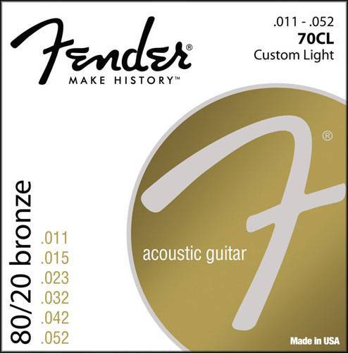 FENDER STRINGS NEW ACOUSTIC 70CL 80/20 BRONZE 11-52 - струны для акустической гитары, бронза в магазине для музыкантов Рок-н-Ролл