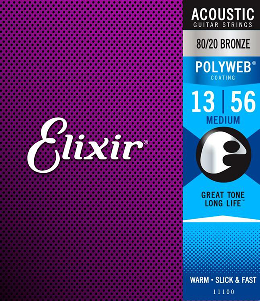 Elixir 11100 PolyWeb - Струны для акустической гитары 13-56 в магазине для музыкантов Рок-н-Ролл
