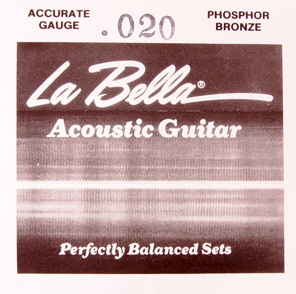 La Bella PW020 - Отдельная струна для акустической гитары, 020, фосфорная бронза в магазине для музыкантов Рок-н-Ролл