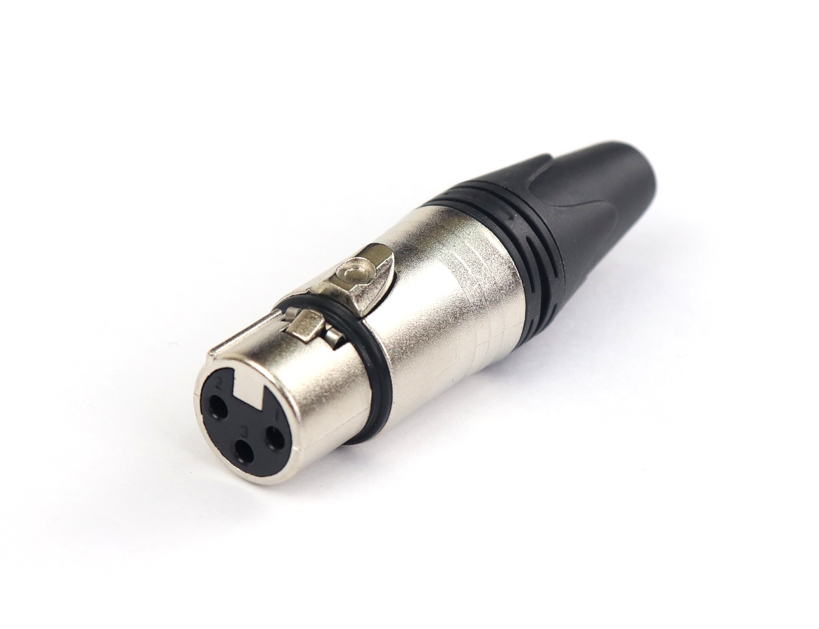 AuraSonics XN3F - кабельный разъем 3-контактный XLR female, посеребренные контакты, никель, до 50 В в магазине для музыкантов Рок-н-Ролл