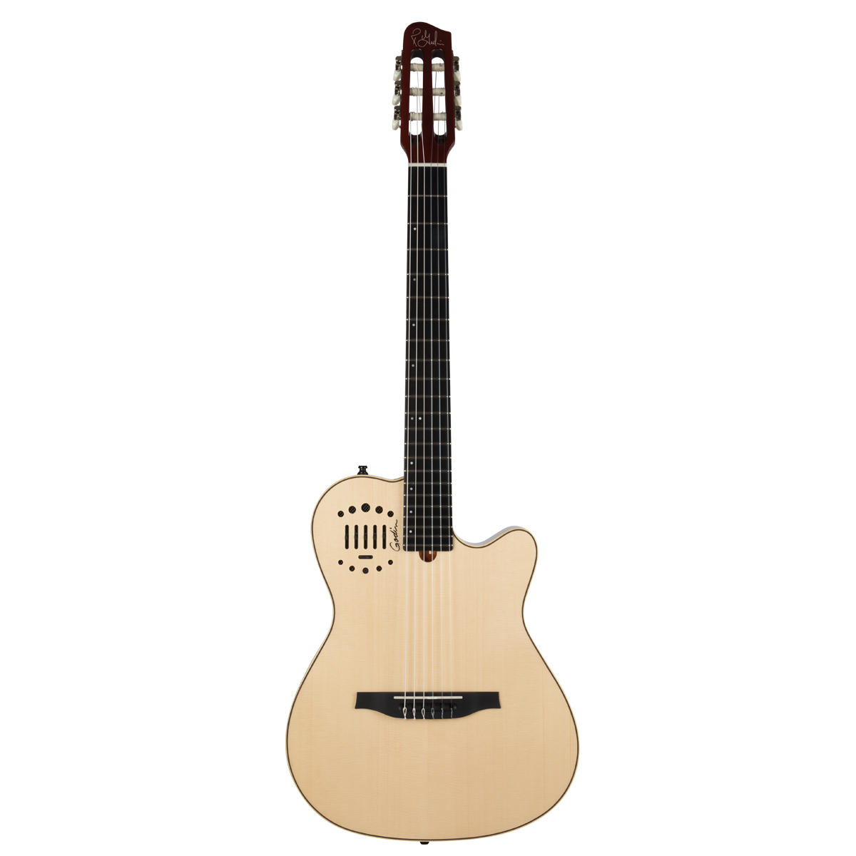 Godin 032266 MultiAc Nylon Duet Ambiance - Электро-акустическая гитара, с чехлом, цвет натуральный, в магазине для музыкантов Рок-н-Ролл