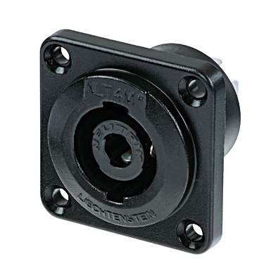 Neutrik NLT4MP-BAG - панельный разъем Speakon female 4-контактный, металлический черненый корпус в магазине для музыкантов Рок-н-Ролл