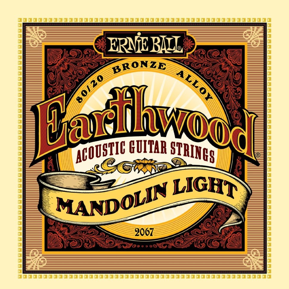 Ernie Ball 2067 - струны для мандолины Earthwood 80/20 Bronze Light (9-13-22w-34) в магазине для музыкантов Рок-н-Ролл