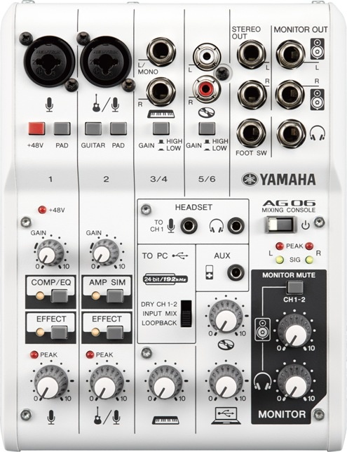 Yamaha AG06 - Многоцелевой 6-канальный микшер с USB-аудиоинтерфейсом в магазине для музыкантов Рок-н-Ролл