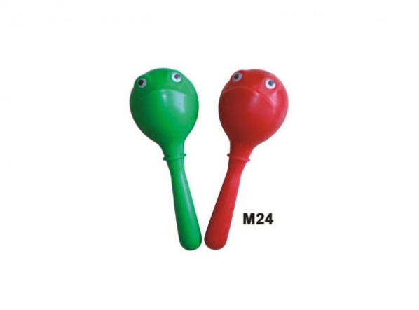 Fleet M24 -  Пластиковые маракасы на ручке с глазами. Размер 5.5x16 см. в магазине для музыкантов Рок-н-Ролл