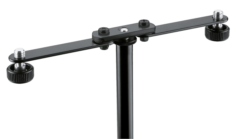 K&M 23510-300-55 - поворотный адаптер для установки двух микрофонов на одну стойку, длина 217 мм, в магазине для музыкантов Рок-н-Ролл
