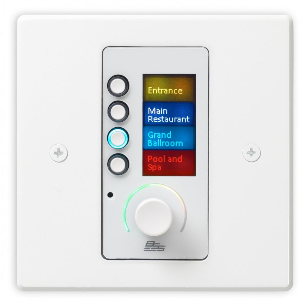 BSS EC-4BV-WHT-EU - Настенный контроллер с 4 кнопками и регулировкой громкости. RJ45. белый в магазине для музыкантов Рок-н-Ролл