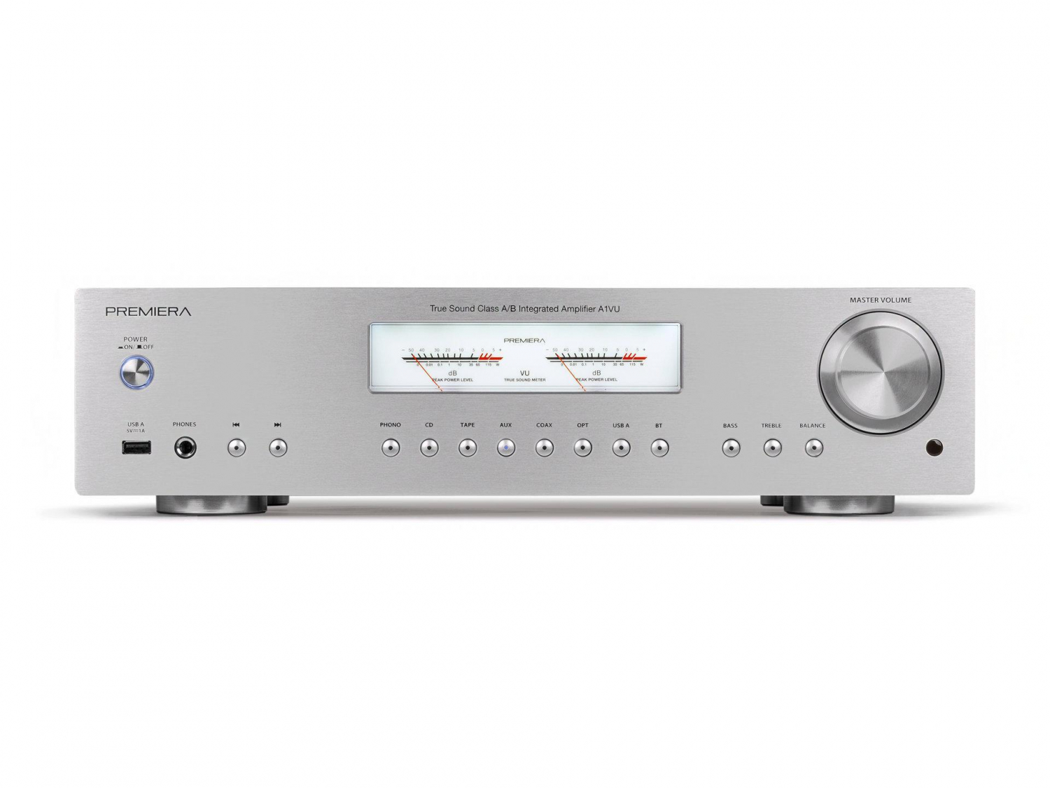 Premiera A1VU Silver – интегральный Hi-Fi стереоусилитель класса AB в магазине для музыкантов Рок-н-Ролл