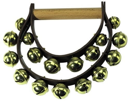 Gewa 830279 Bell Wreath - венок из 17 колокольчиков на двух ремнях, деревянная ручка в магазине для музыкантов Рок-н-Ролл